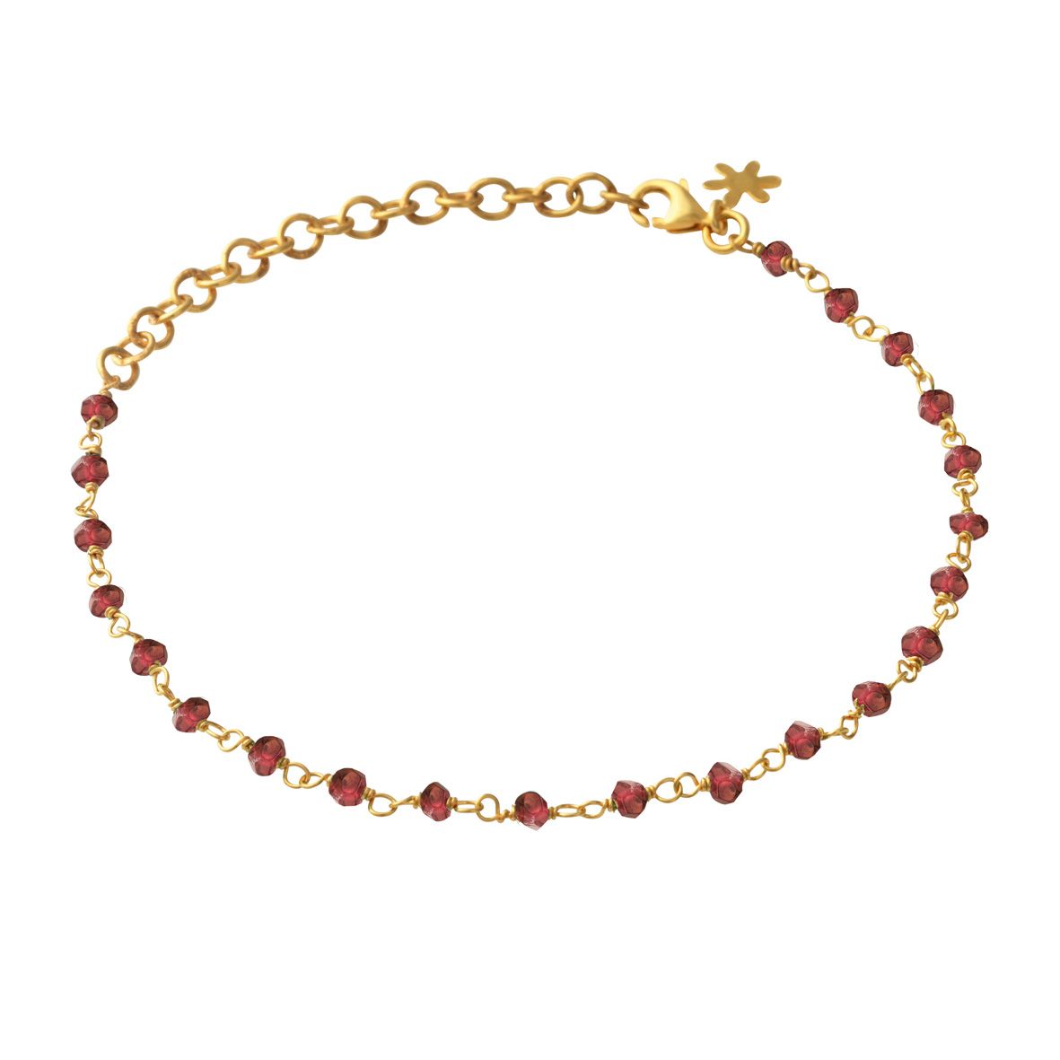Køb Susanne Friis Bjørner - Armbånd forgyldt sølv 16-20 cm med facet granater - Modelnr.: SFB-1433-2-134 hos Guldsmed Smeds