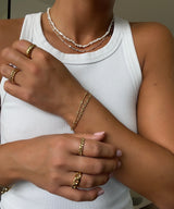Jeberg Jewellery - Sølv Gold beads halskæde - Model: 4575-42-S