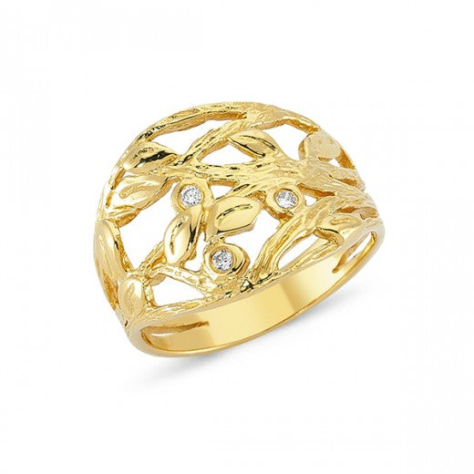Køb NURAN-14 kt. Nature ring rødguld med diamant - Model: L1755 005 hos Guldsmed Smeds