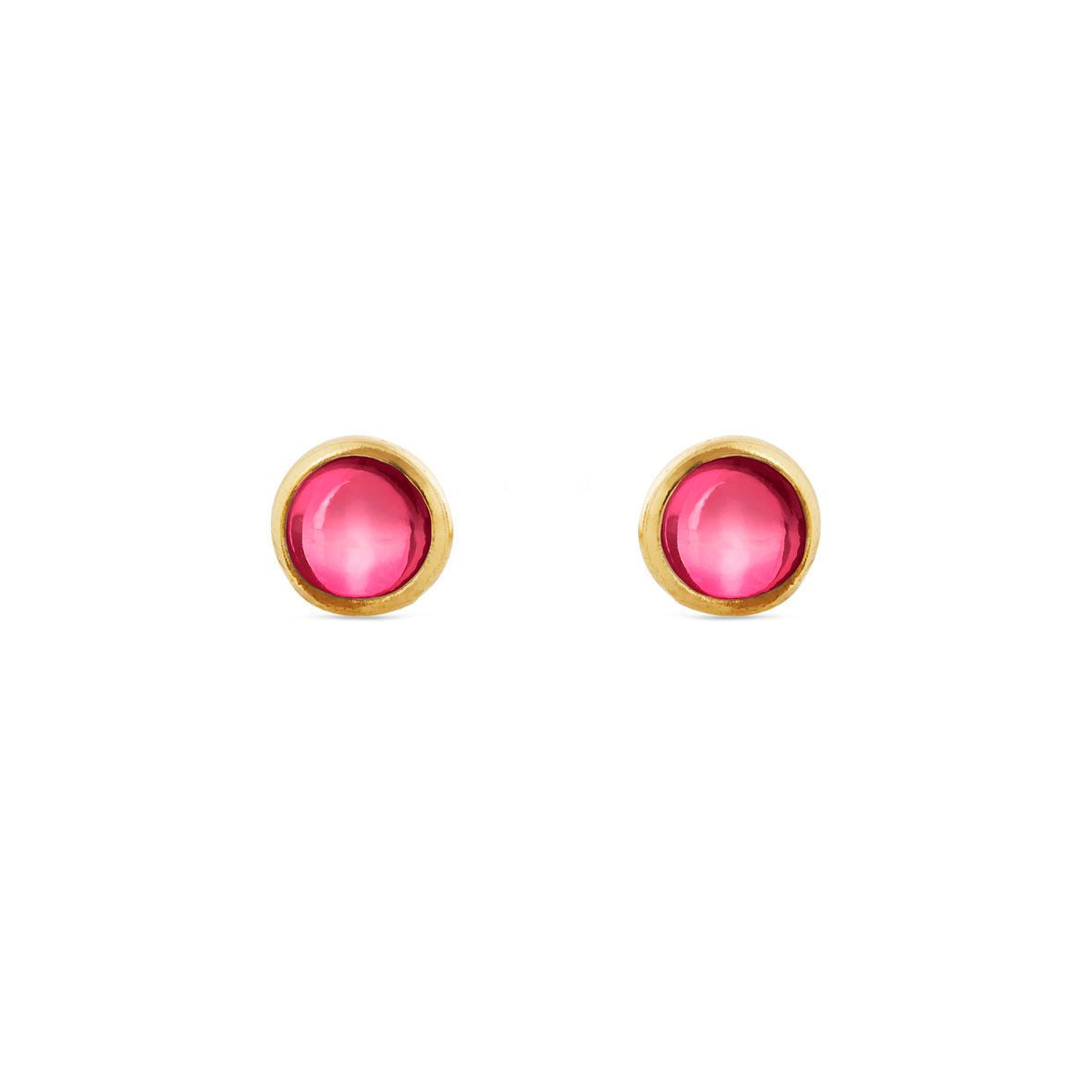 Køb Susanne Friis Bjørner - Ørestik med pink krystal, forgyldt - Modelnr.: SFB-5535-2-183 hos Guldsmed Smeds