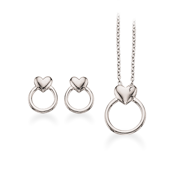 Køb Scrouples - Smykkesæt hjerte i cirkel sølv - Model nr.: PX1069 hos Guldsmed Smeds