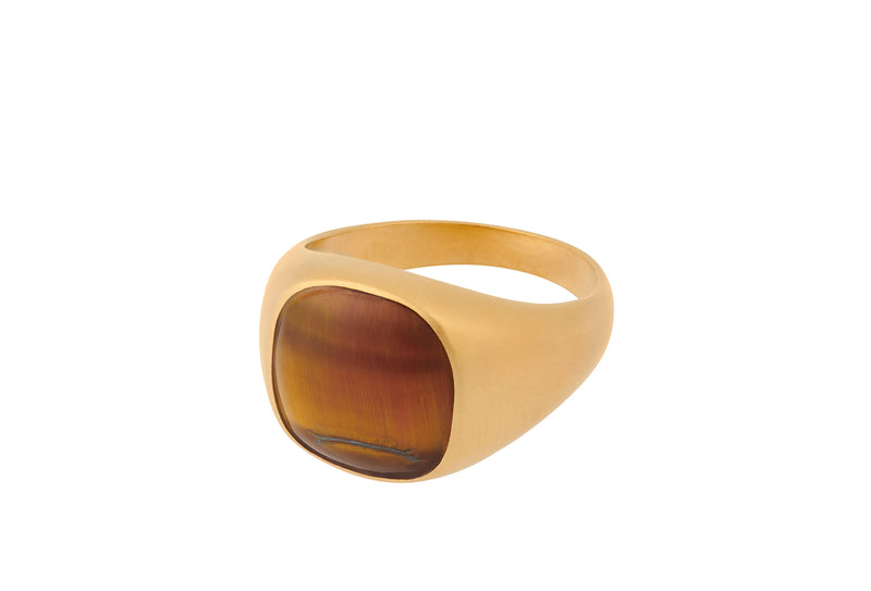 Køb Pernille Corydon - TIGER EYE - Forgyldt ring - Model: R-821-GP hos Guldsmed Smeds