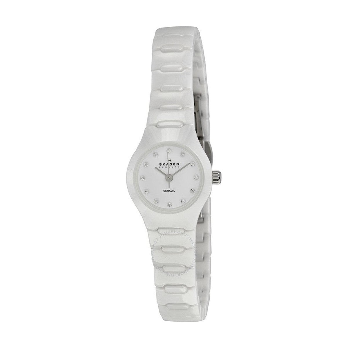 Køb Skagen - Dameur, hvid ceramic med lænke - Modelnr.: 816xswxc1 hos Guldsmed Smeds