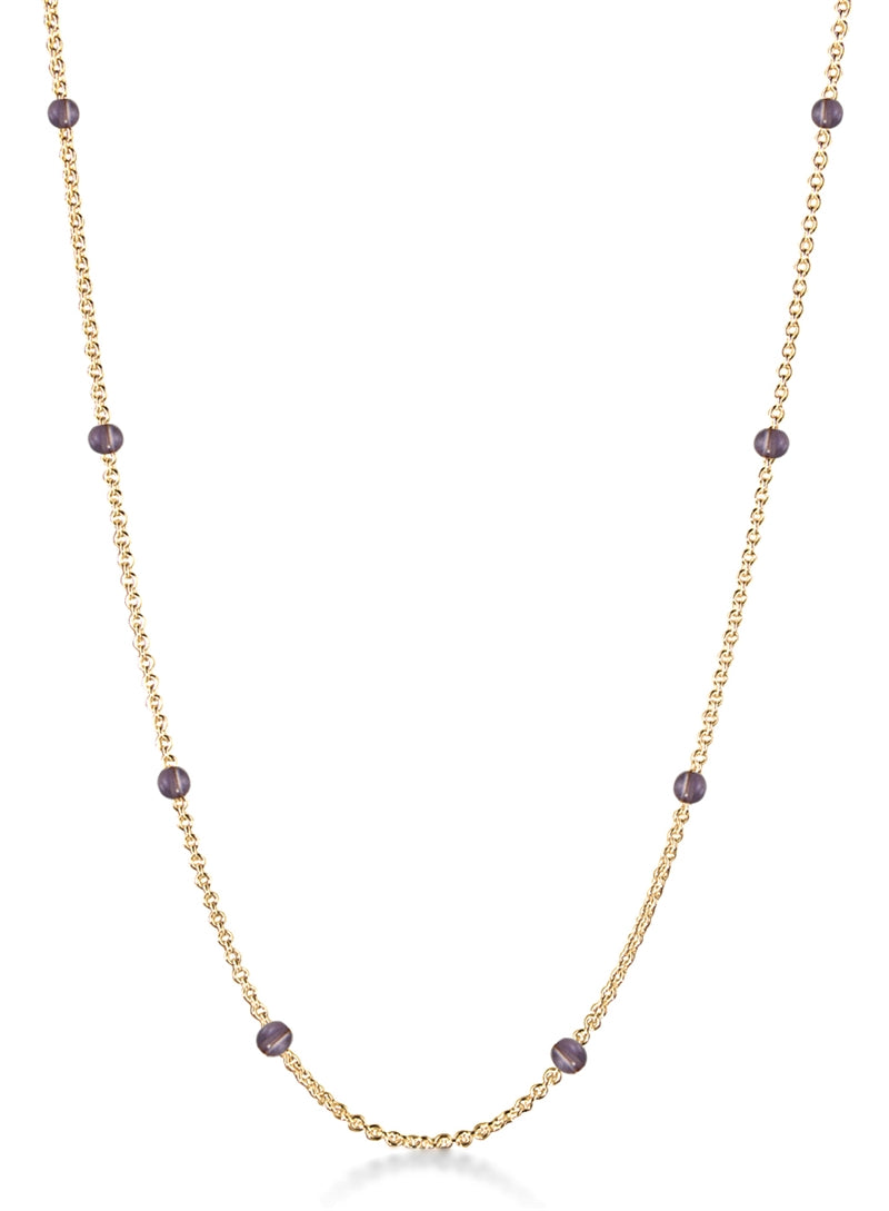 Jeberg Jewellery - Forgyldt "I AM GOLD" amethyst halskæde - Model: 7330-GN-42