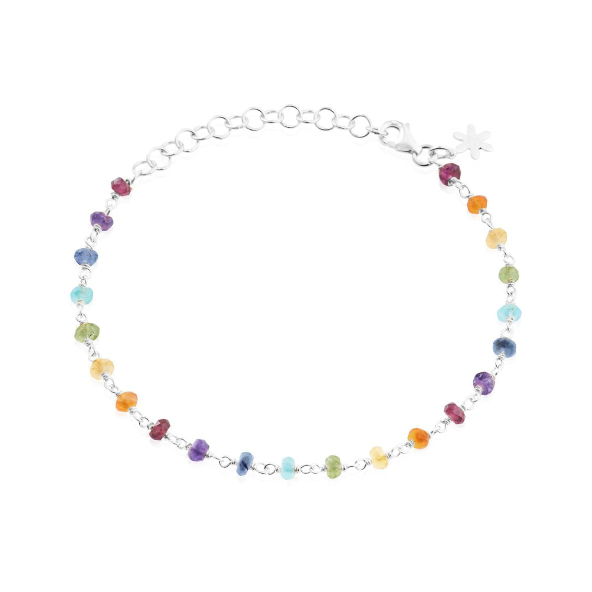 Køb Susanne Friis Bjørner - Armbånd sølv forgyldt med facet farvede sten 16-20 cm. - Modelnr.: SFB-1433-1-556 hos Guldsmed Smeds