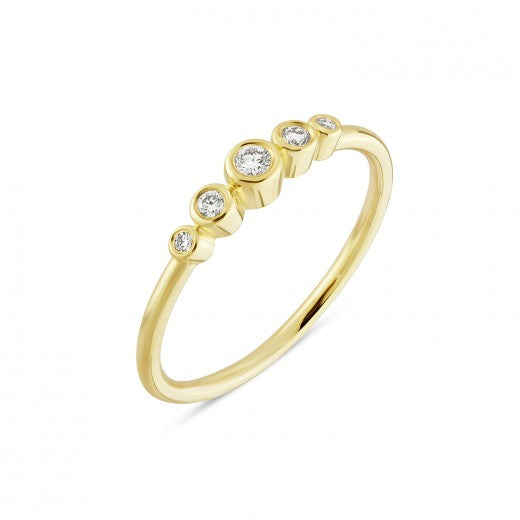 Køb Nuran -  Tube - Diamant guld ring i 14 kt. Guld med 0,10ct W/si- Model: R1061 010 RG hos Guldsmed Smeds